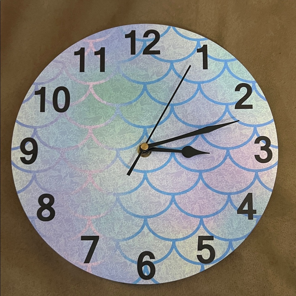 Mermaid Scales Battery Powered Wall Clock - Multicolor
